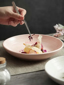 Ljojo 12-inch Ceramic Deep Plate for Dining, Soup, Salad - High-End Tableware