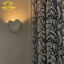 French Design Shell Gypsum Wall Lamp LED E27 for Bedroom Staircase Decor by Ljojo