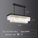 Nordic Luxury K9 Crystal Rectangle Chandelier Smoky Gray Hanging Light - Ljojo