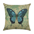 Ljojo Linen Butterfly Flower Sofa Cushion Cover 45*45 - Home Decor Printed Pillow Case