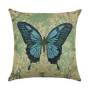 Ljojo Linen Butterfly Flower Sofa Cushion Cover 45*45 - Home Decor Printed Pillow Case