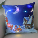 Ljojo LED Christmas Pillowcase 18x18 Inch Santa Snowman Cartoon Glowing Decor