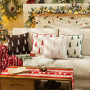 Embroidered Christmas Trees Pillow Cover with Velvet Piping - Ljojo Brand