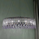 Ljojo Modern Luxury Purple Crystal Chandelier for Living Room Kitchen LED Hanging Lamp