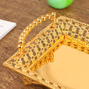 Ljojo Metal Mirror Dessert Tray, Elegant Home Decoration & Kitchen Ornament