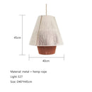 Ljojo Vintage Japanese Pendant Lamp Hemp Rope Chandelier Stylish Lighting Kitchen Living Roomudosundo