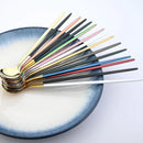 Ljojo Long Handle Ice Spoon Set, Stainless Steel Black Gold Cutlery Dinnerware