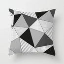 Geometric Black Yellow Cushion Covers - Ljojo Modern 18" Throw Pillow Case