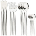Ljojo 16-Piece Stainless Steel Cutlery Set in Black Gold Mirror Finish