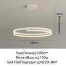 Ljojo LED Round Chandelier for Home Decor - Modern & Simple Ceiling Lamp