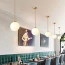 Ljojo LED Glass Ball Chandelier: Nordic Hanging Pendant Lamp for Dining, Bar, & Home Decor