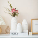 Ljojo™ White Ceramic Vases Set of 3 Handmade Terracotta Flower Pot Home Decor
