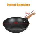 Ljojo 32CM Non-stick Wok Frying Pan Gas Stove Induction Skillet Stone Cookware
