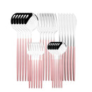 Ljojo 30-Piece Stainless Steel Cutlery Set: Knife, Fork, Spoon, Silverware Flatware Kit