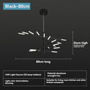 European Firework LED Chandelier for Living Room | Ljojo Pendant Lamp with Loft Hanging Lustre Fixtures