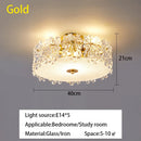 Crystal Glass Maple Leaf Ceiling Chandelier | Modern Luxury Living Room Lighting - Ljojo
