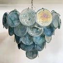 French Medieval Blue Glass Pendant Light Chandelier by Ljojo - Luxe Art Metal Round Lustre E14 Lighting