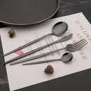 Ljojo 24-Piece Stainless Steel Dinnerware Set - Knife Fork Spoon Silverware Tableware