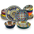 Ljojo 12/16/18/24-Piece Stoneware Dinnerware Set in Bohemian Style