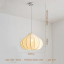 American Wabi Sabi Fabric Pendant Light by Ljojo | White Cloth Chandelier for Home Bar Dining Room