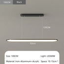 Ljojo Modern LED Pendant Light Wood Grain/White/Black Chandelier for Dining Kitchen Living Room