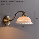 European Style Wall Light White Ceramic Old Brass E27 Bulb for Hotel Living Room by Ljojo.