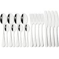 Ljojo 16-Piece Mirror Black Stainless Steel Cutlery Set for Kitchen Tableware