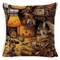 Cute Cat Pattern Linen Cushion Cover by Ljojo for Home Decor
