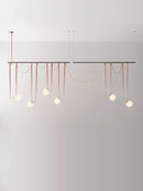 Ljojo Art Deco Dimmable Led Chandelier Lighting Orange Black Glass Bubble Suspension Lamp