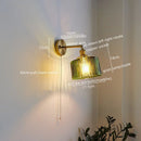 Ljojo LED Copper Glass Wall Light Fixture Retro Style Mirror Bar Lamp