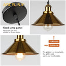 Ljojo 3-Head Retro Industrial Ceiling Chandelier in Black/Gold for Kitchen, Bedroom, Restaurant