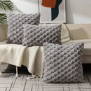 Geometric Gray Plush Pillow Covers for Couch Bed Sofa by Ljojo
