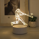 3D Baseball Boy Acrylic Night Light Monochrome Warm Atmosphere for Bedroom and Study by Ljojo