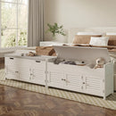Ljojo™ Shoe Storage Bench with Lift Top, Cushioned Seat, Adjustable Shelf