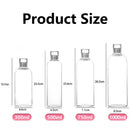 Ljojo 1000ml Glass Water Bottle with Time Marker Cover for
Water Drink and Outdoor, Transparent Large Capacity Bottle