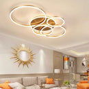 Ljojo LED Rings Chandelier: Modern Dimmable Ceiling Lighting for Living Room