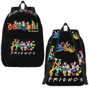 Ljojo Mickey Mouse Canvas Backpack: Large Capacity School Bag for Kids