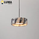 Italian Luxury Design Calacatta Marble Pendant Lamp Round Black White Stone Hanging Light Ljojo