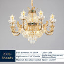 European Style Duplex Chandelier with Crystal Accents - Ljojo
