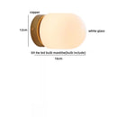 Ljojo LED Glass Wall Lights: Nordic White Bedside Sconce with Switch