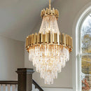 K9 Crystal Gold Chrome Chandelier - Luxury LED Ceiling Fixture for Living Room by Ljojo