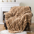 Ljojo Luxe Dual Sided Plush Faux Rabbit Fleece Throw Blanket