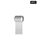Ljojo 24pcs Stainless Steel Cutlery Set with Square Handle, Snakeskin Design