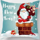 Christmas Elk Print Pillowcase 45x45cm for Sofa, Car, Bedroom, Living Room by Ljojo