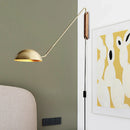 Ljojo Long Arm 100cm Wall Light Gold Black Metal for Bedroom Study Parlor Reading