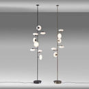 European Minimalist White Glass LED Floor Lamp by Ljojo - Multi-head Metal Frame Bedside Living Room Decor