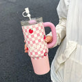 Ljojo 30oz Stainless Steel Insulated Tumbler with Straw - Large Capacity Thermos Bottle