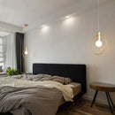 Ljojo Modern Minimalist Golden Round Ring Chandelier Pendant Light for Bedroom Dining Room