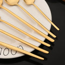 Ljojo 24-Piece Stainless Steel Cutlery Set - Black Mirror Finish