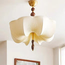 Ljojo Wabi Sabi Pleated Fabric E27 Pendant Lights Medieval Retro Bedroom Chandelier